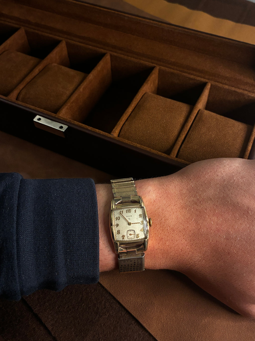 Vintage Elgin Tonneau Watch | Gold Filled Manual Wind with Sub Seconds Dial