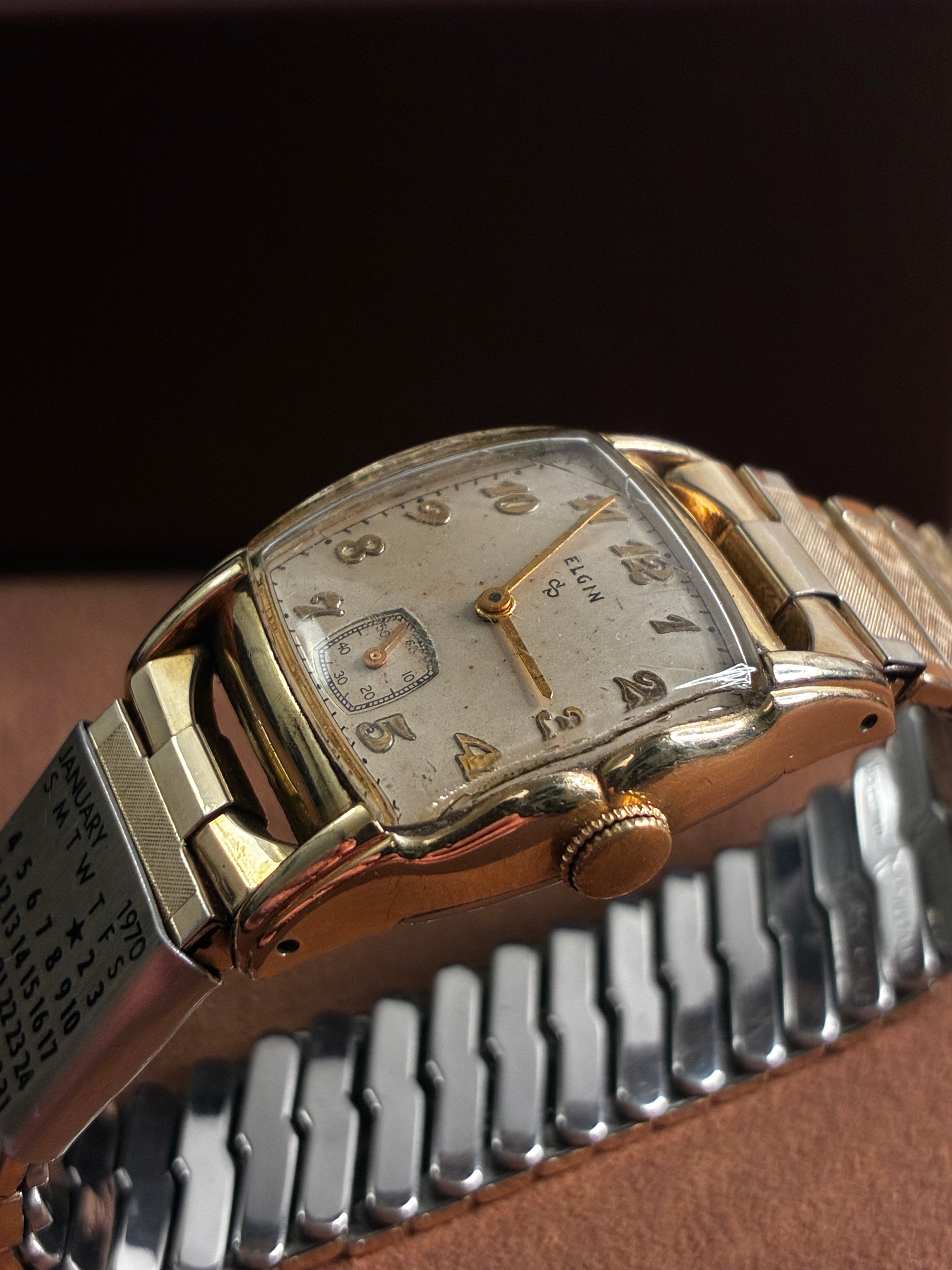Vintage Elgin Tonneau Watch | Gold Filled Manual Wind with Sub Seconds Dial