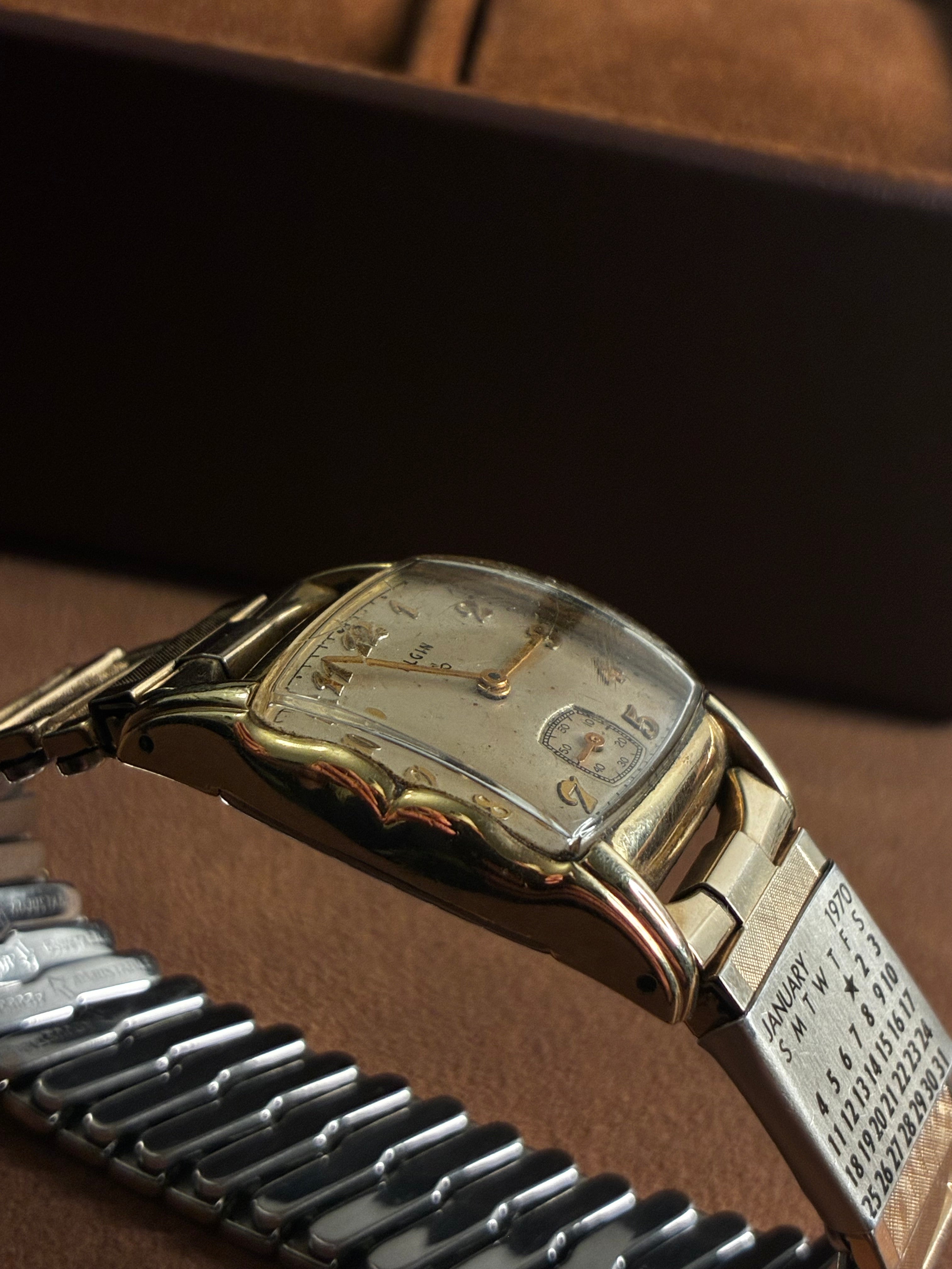 Vintage Elgin Tonneau Watch | Gold Filled Manual Wind with Sub Seconds Dial